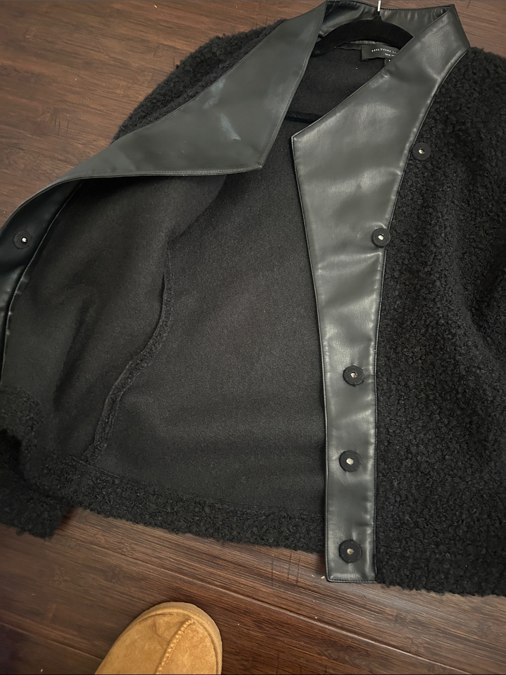 Hilton Hollis Leather Detail Shirling Jacket Size M - Picture 4 of 4